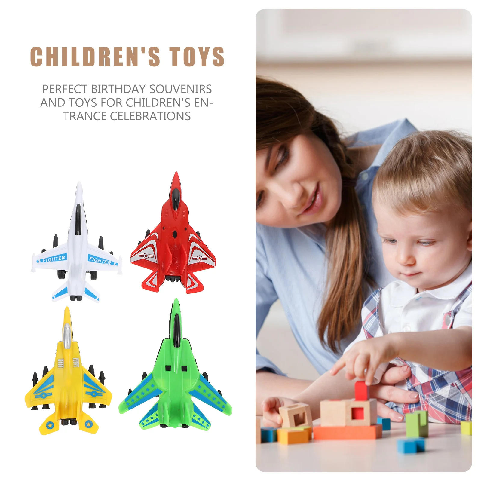 8 Pcs Toys for Toddlers Pull Back Plane Aircraft Cartoon Children Airplane Simulation Plastic Kids