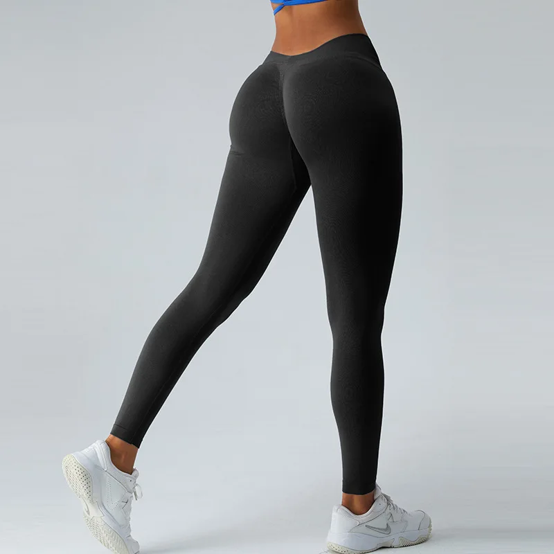 Bezszwowe legginsy typu Push Up Sport Back V tyłek damskie treningowe odzież sportowa kobiet legginsy treningowe spodnie sportowe do jogi legginsy