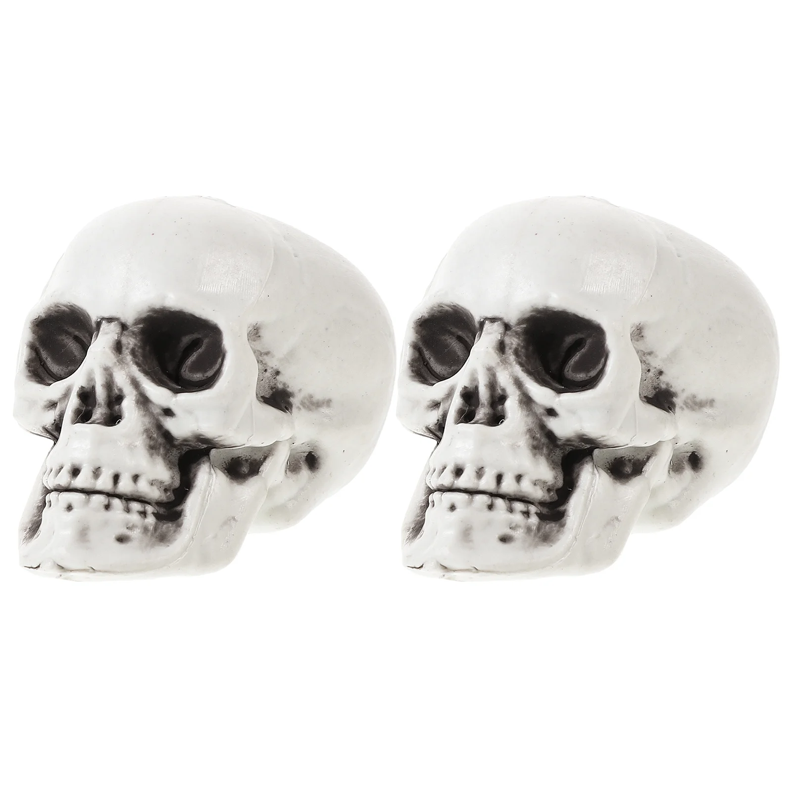 

2pcs Skull Props Halloween Plastic Skull Heads Mini Decoration For Haunted House Party Creepy Atmosphere Carnival Club