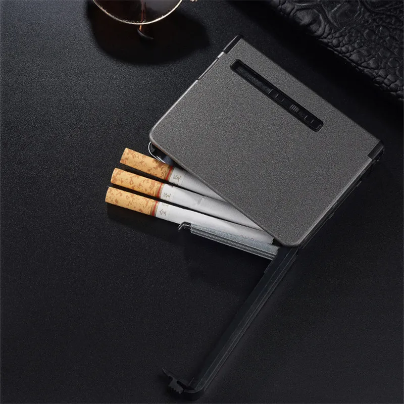 Creative Portable Metal Cigarette Case, Windproof Lighter, Automatic Smoking Accessories, Men\'s Gifts, No Gas