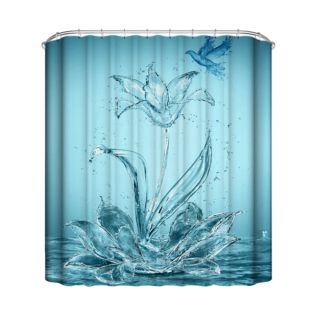 

3D водонепроницаемая занавеска для душа, полиэстеровая драпировка для ванны, не выцветает, декор для ванной комнаты, тип 5, 180x200 см