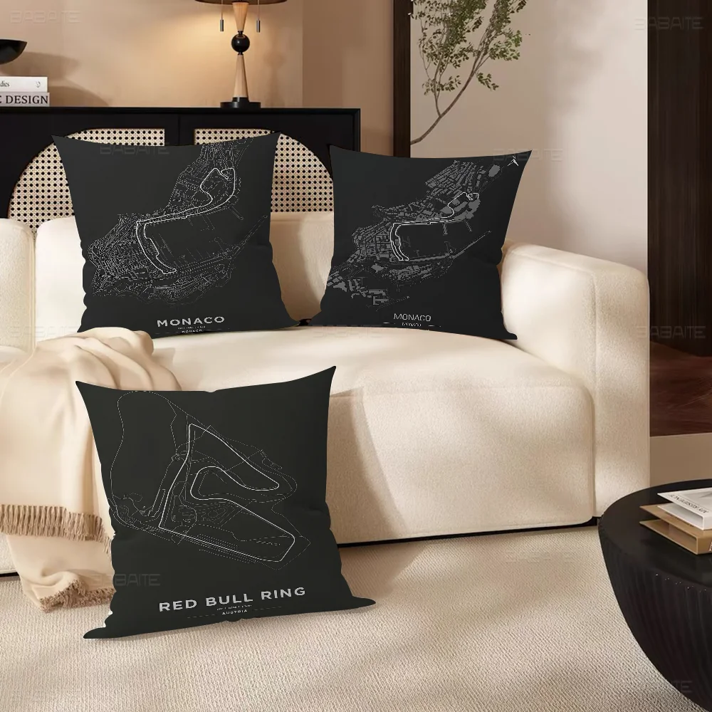 

F1 Imola Monaco Track Circuit Formula Motorsport Race Pillow Cover Design cushion Cover decor Holiday Decorati