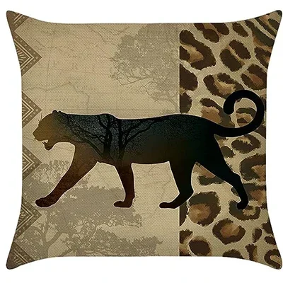 

Animal Leopard Print Pillowcase Giraffe Elephant Horse Zebra Decorative Linen Outdoor Cushion Cover Sofa Bed Home Decoration
