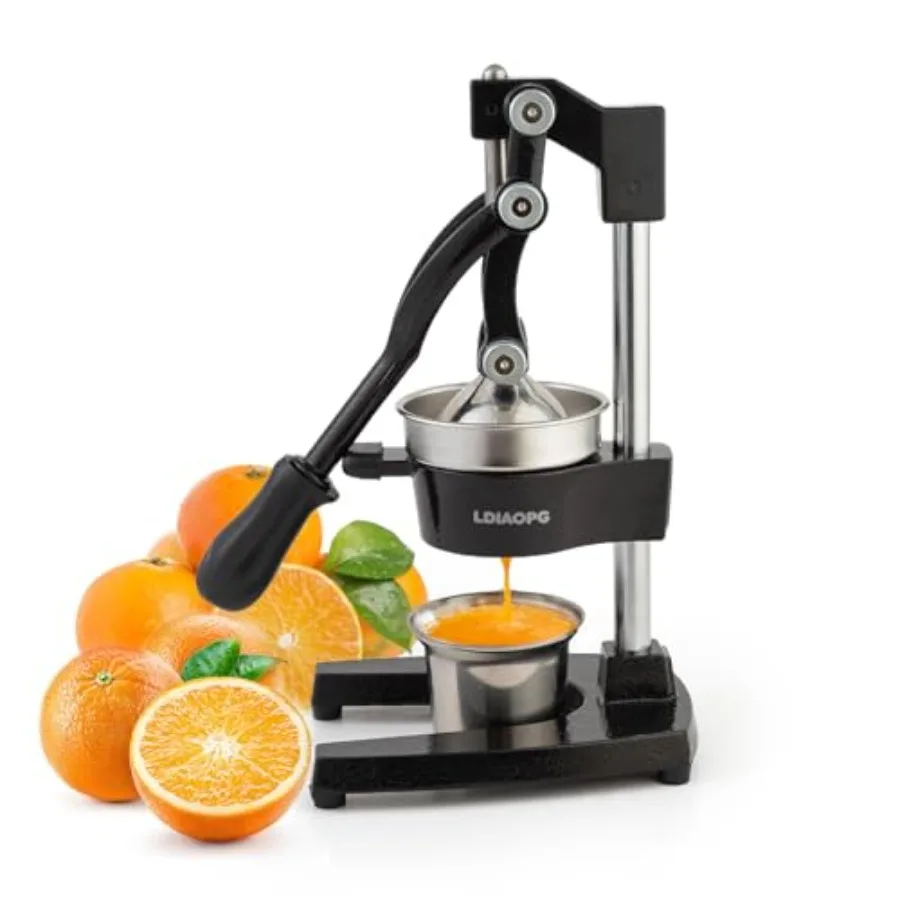 

Cast Iron Manual Juicer for Orange Lemon Squeezer Heavy Duty Commercial Grade Countertop Fruit Juice Extractor Stainless Steel