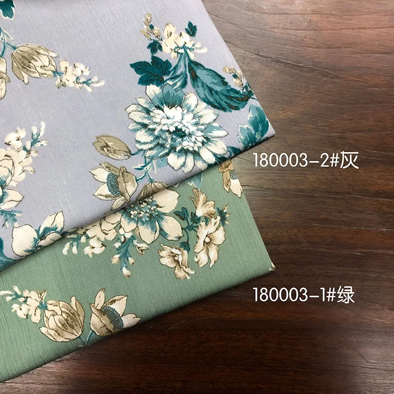 100cm*145cm Reactive Print Flower Rayon Fabric Soft Viscose Material For Dress Shirt - Non-Stretch Fabric