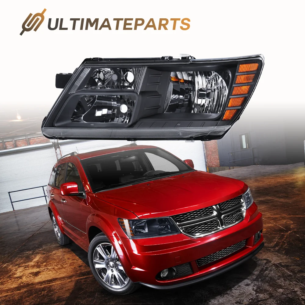 

Левая/передняя фара в черном корпусе для Dodge Journey 2009-2020 гг.