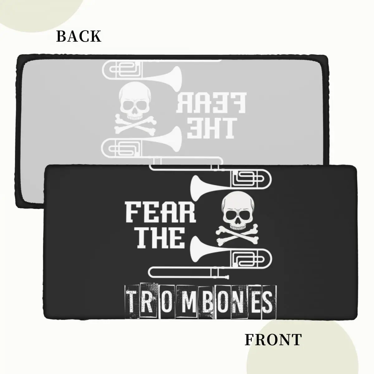 Fear The Trombones Customized Rectangular Tablecloth Oilproof Table Cover for Dining Events Table Cloth