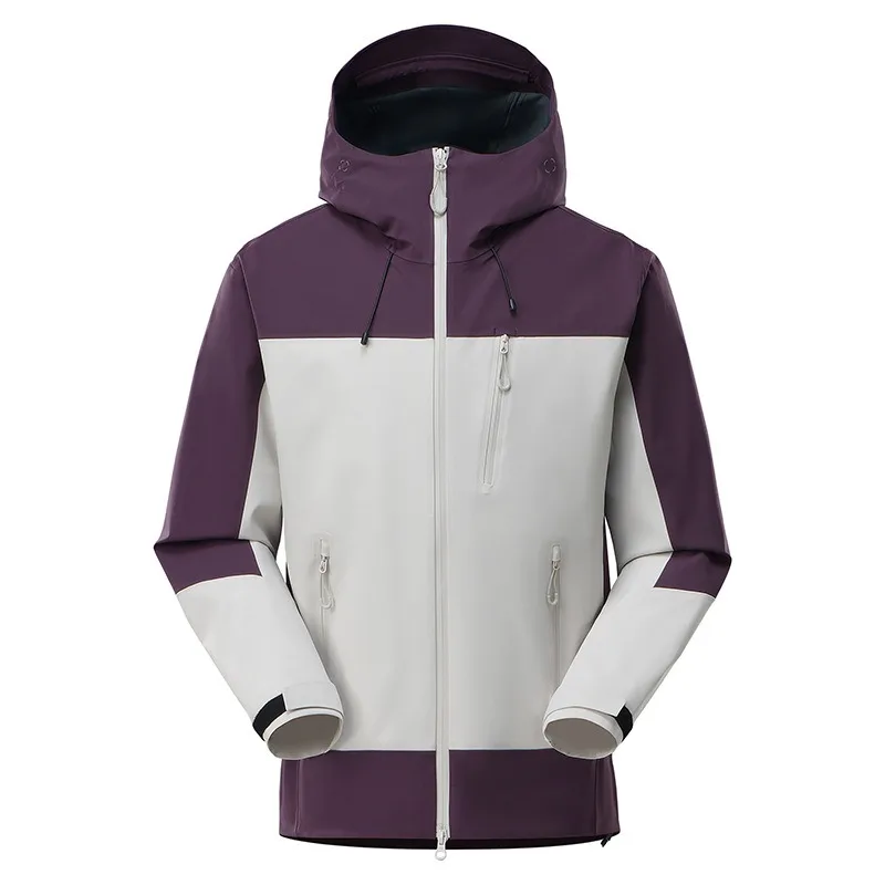 

3L Laminated Hardshell Jacket, Waterproof Windproof Mountaineering Coat, Single Layer Trekking Shell for Men