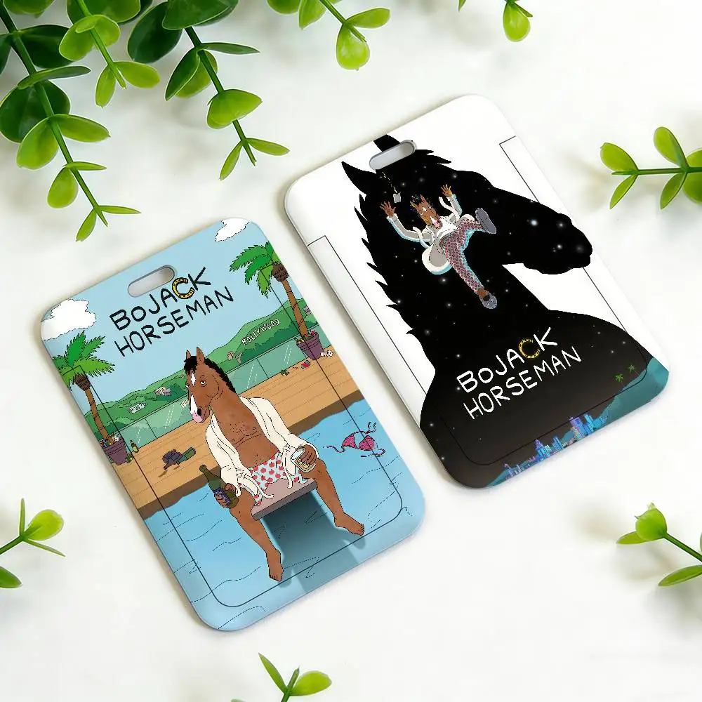 Funny B-boJack H-horseman cute ID Card Holder Neck Strap Pendant Door Holder Lanyards Keychain Work Credential Case Gift