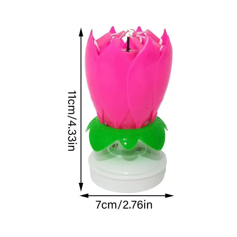 Musical Birthday Candle Creative Rotating Birthday Candle Cake Cupcake Candle LED Festive Electric Lotus Candles Flower Candle