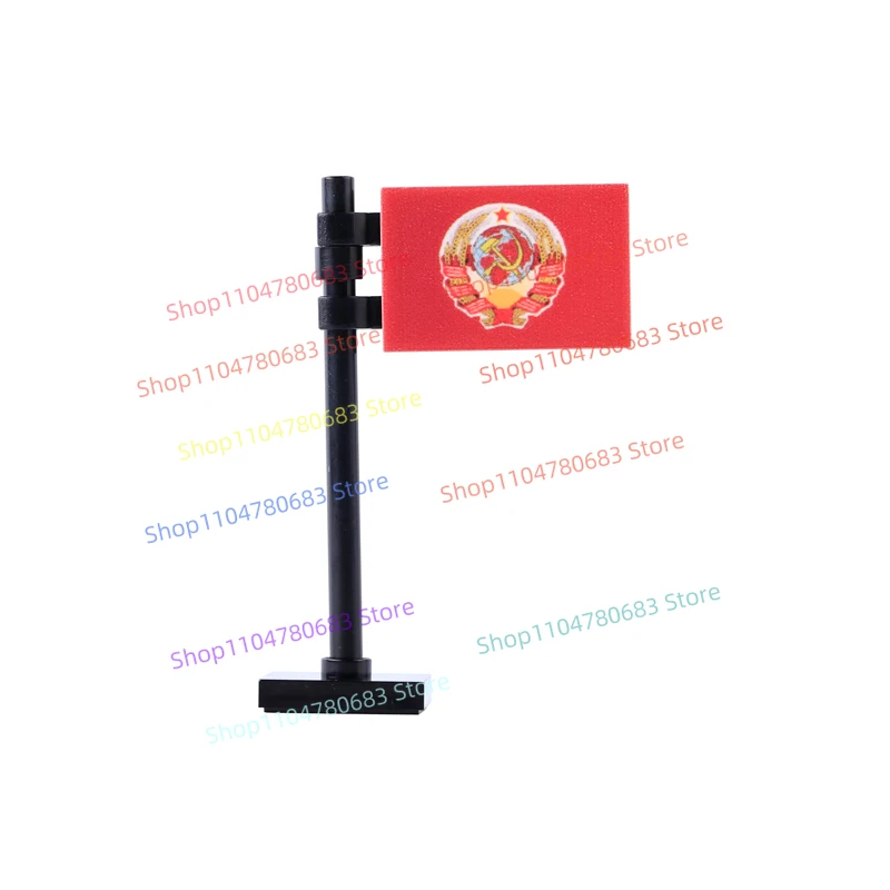 軍事的なイギリス、アメリカ、フランス、ポーランド、ロシアの国旗、ヘルメット、ビルディングブロック組み立てモデルおもちゃ、アニメ漫画ギフト、装飾品