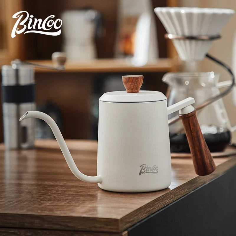 

Bincoo Hand Coffee Pot Small Mini Portable Coffee Pot Gooseneck Spout Stainless Steel Espresso Coffee Tea Milk Pot Kettle 600ml