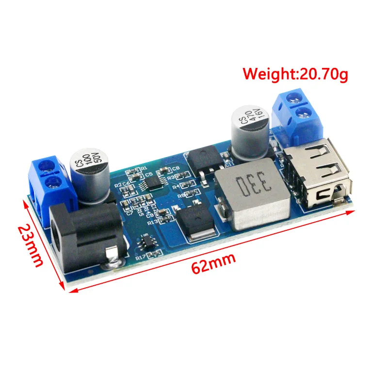 DC-DC 24V/12V To 5V 5A Step Down Power Supply Buck Converter Replace LM2596S Adjustable USB Step-down Charging Module For Phone