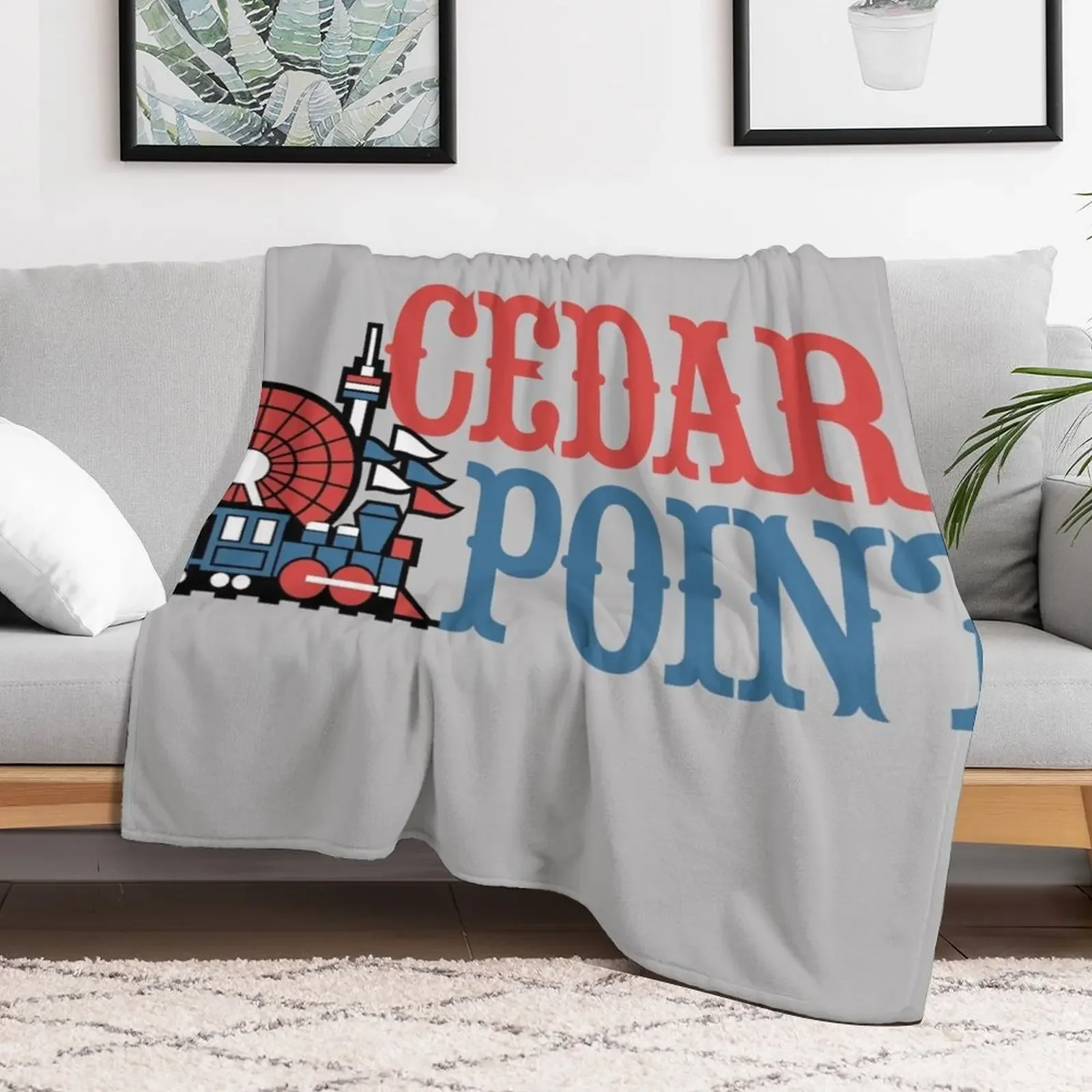 Cedar Point Old Vintage Logo Design Throw Blanket Single Plaid Summer Beddings Blankets