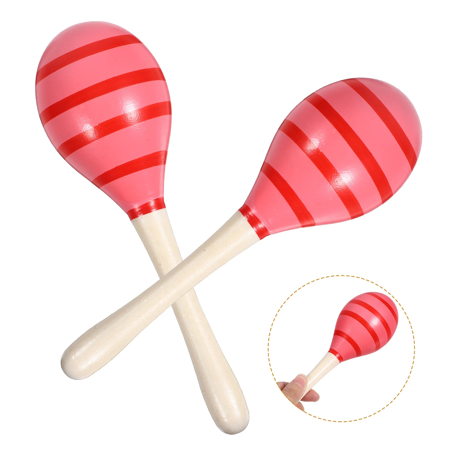 2 Pcs Maracas Party Favors Wooden Maracas Musical Instruments for Noise Maker Shaker Kids Toddler