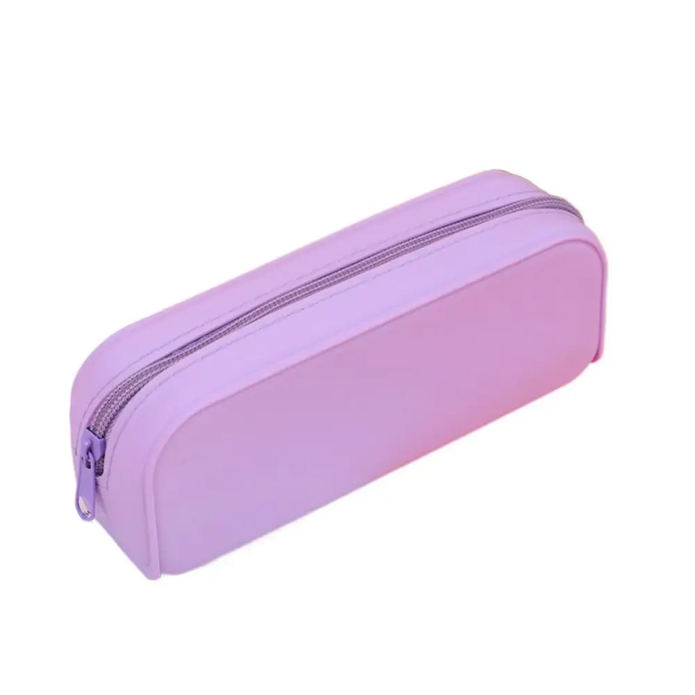 

Creative Zippered Silicone Pencil Case Waterproof Candy Color Pen Bag Large Capacity Stationery Bag Gift
