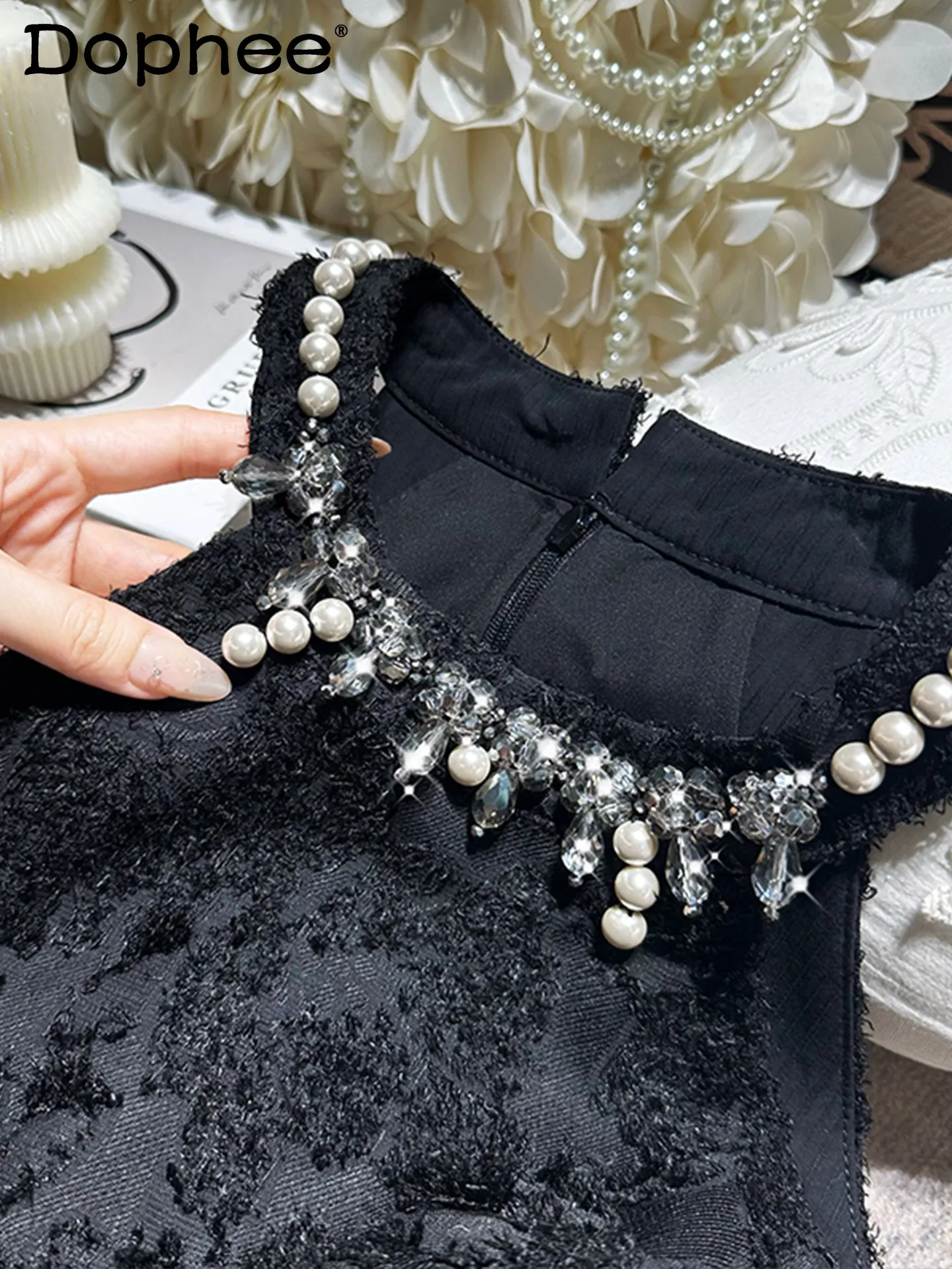 

2026 Summer New Korean High-end Nail Drill Dress Sweet Cute Birthday Party Off-the-shoulder Fluffy Women's Long Dress