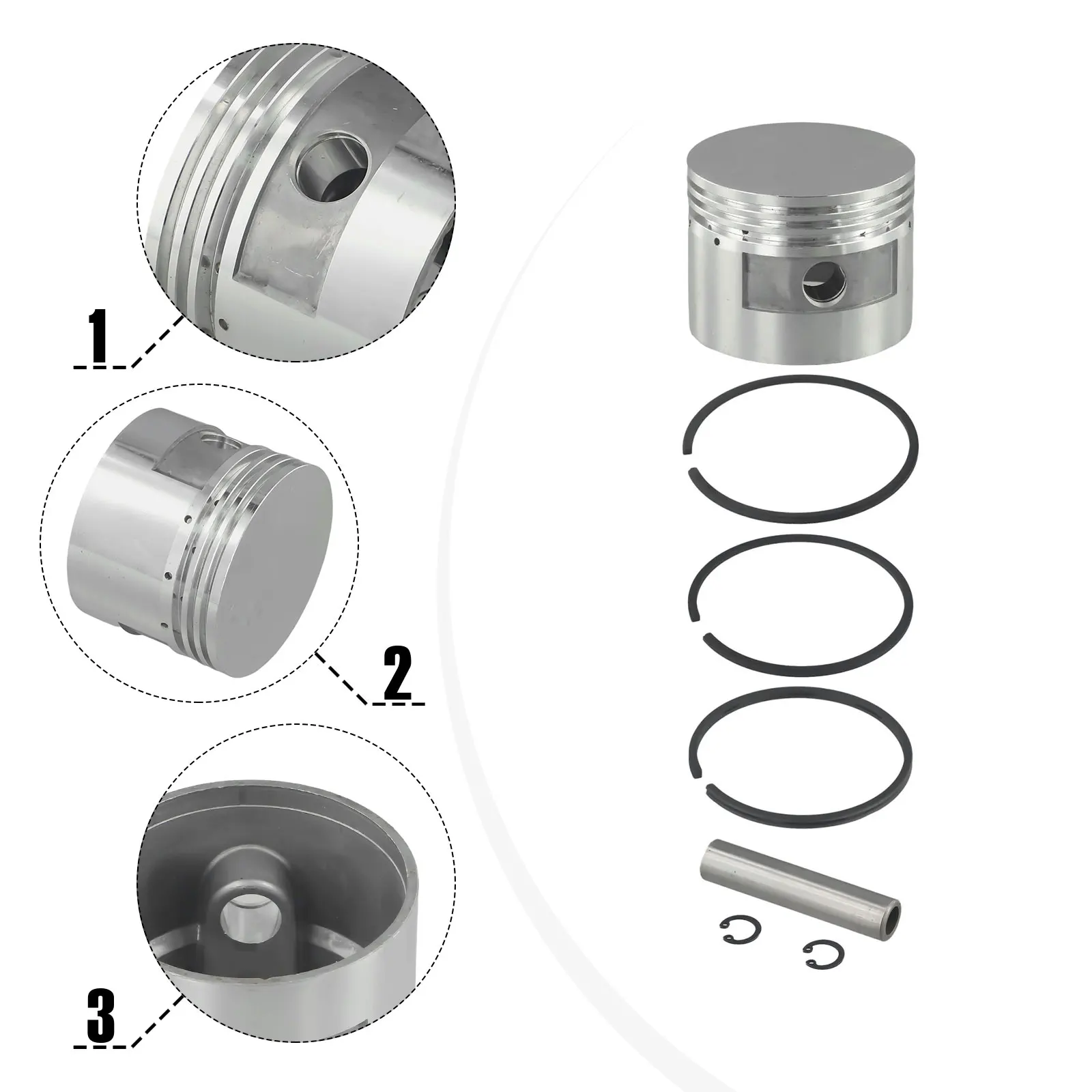 Air Compressor Piston+Piston Rings Parts Air Pump Accessories 42/47/48/51/65mm Air Compressor Pneumatic Parts