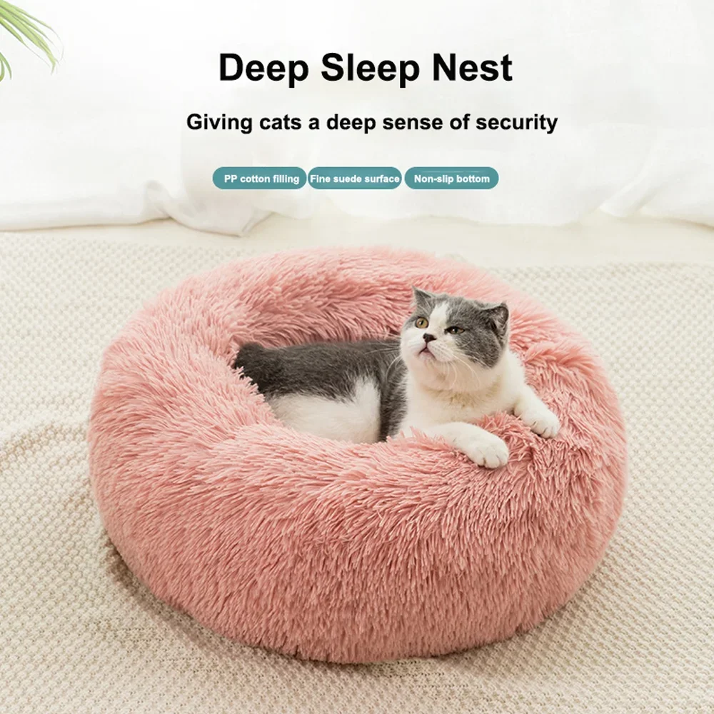 Warm Sleeping Cat Nest Soft Long Pluh Best Pet Bed Super Soft Cat Bed Dog Cat Product Accessories Dog Bed For Small Dogs