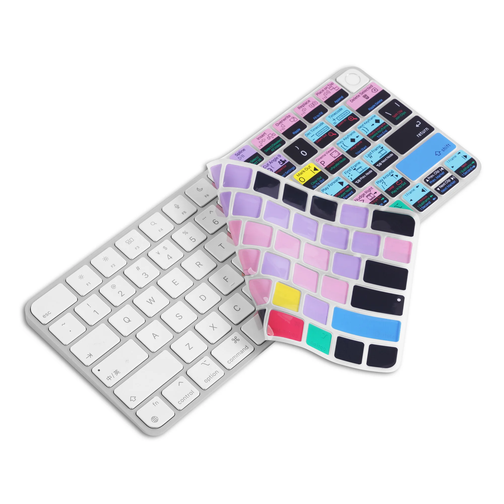 XSKN DaVinci Resolve Shortcuts – Housse de clavier pour Magic Keyboard A2449 A3118 (à partir de 2021) avec Touch ID A2450 A3203 avec clé de verrouillage