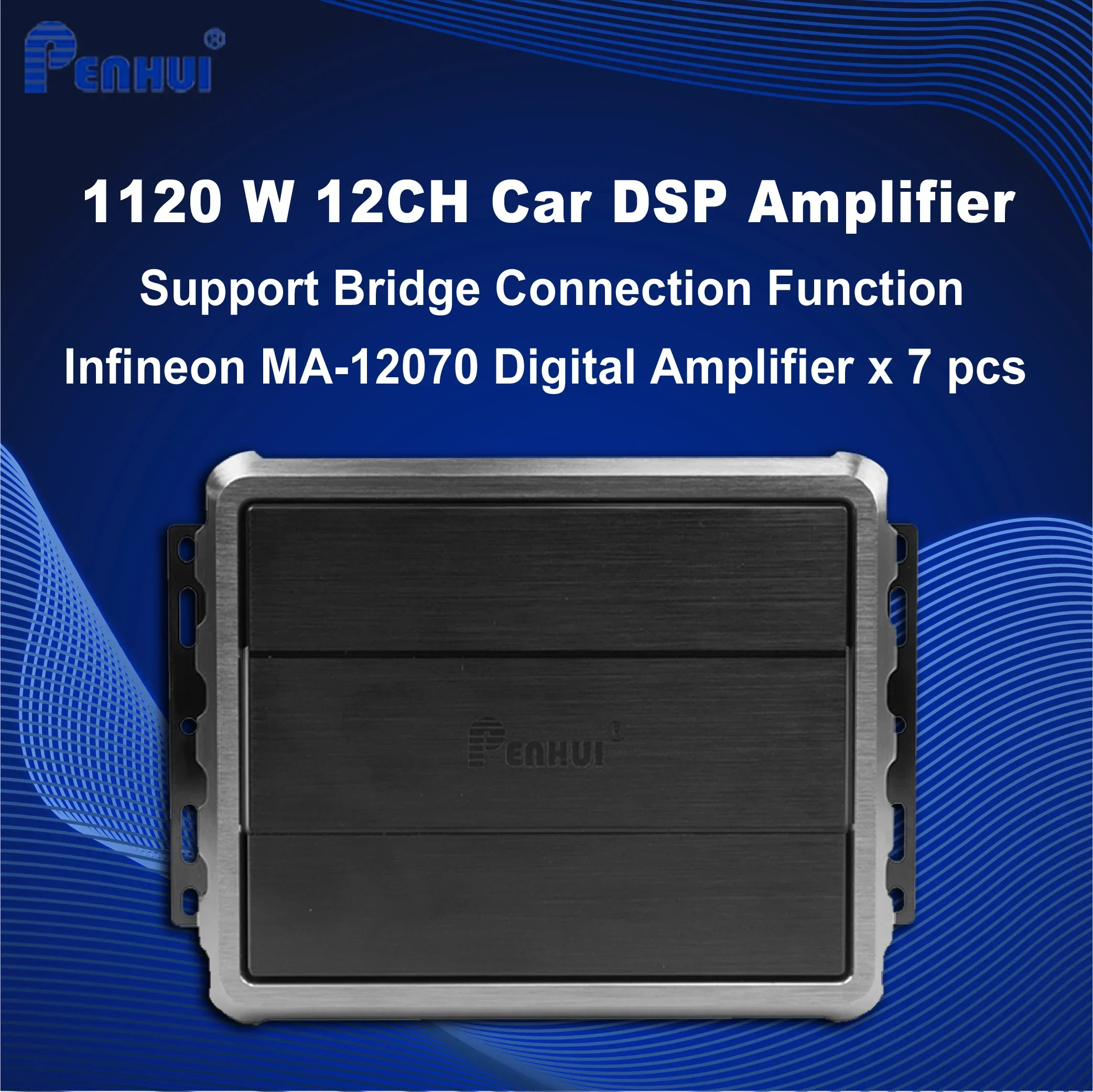 1120 W 12 Channel Car Amplifier Built in DSP  Support  Bridge Connection to 8CH 10CH Infineon Class D  MA-12070