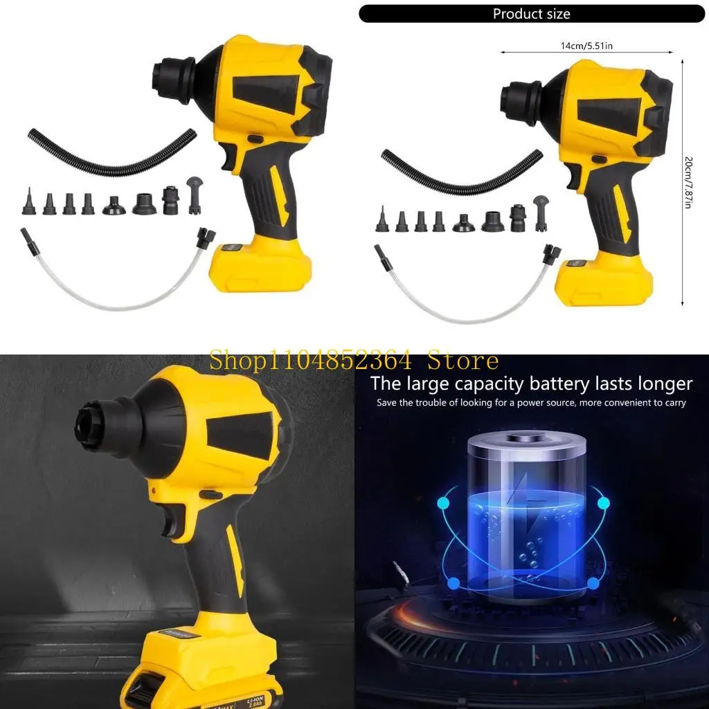 

652F Lightweight Cordless Dust Blower And Vacuum With 8Nozzles For Cleaning Leaves, Pet Hair Comfortable and Secure Hold