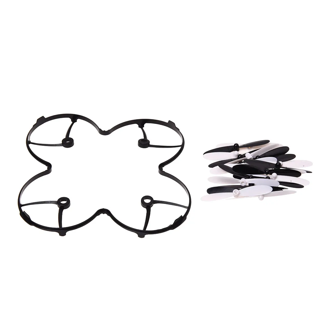 Set da 20 pezzi pale dell'elica con coperchio protettivo dell'elica per quadricottero HUBSAN X4 H107 H107C H107D, nero + bianco