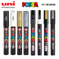 1pcs Japan UNI POSCA Marker Pen PC-1M/3M/5M POP Poster Graffiti Permanent Acrylic Marker White Black Gold Silver Art Supplies