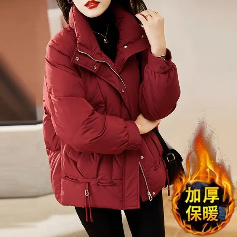 Casual Down padded jacket women 2025 new winter Parkas Fashion zipper thick Warm cotton Clothes coat female loose outerwear T622