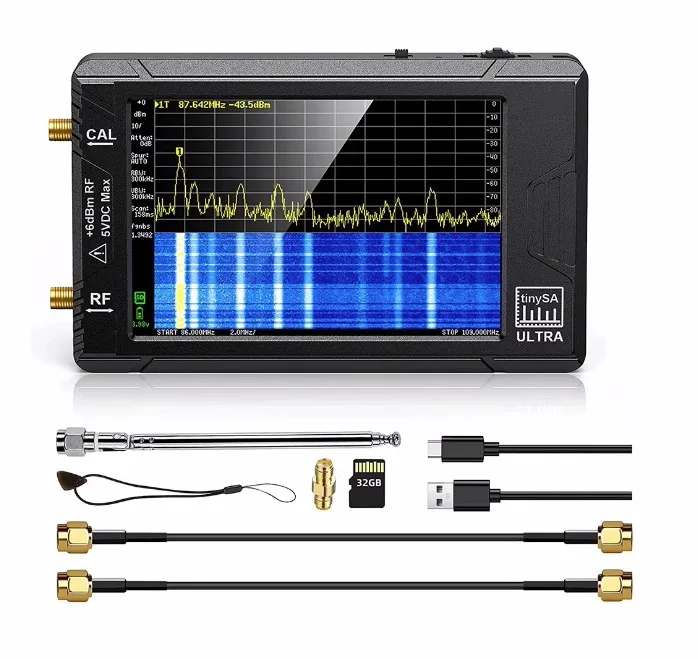 Latest tinySA ULTRA 100k-5.3GHz Hand held tiny Spectrum Analyzer with Battery + 4