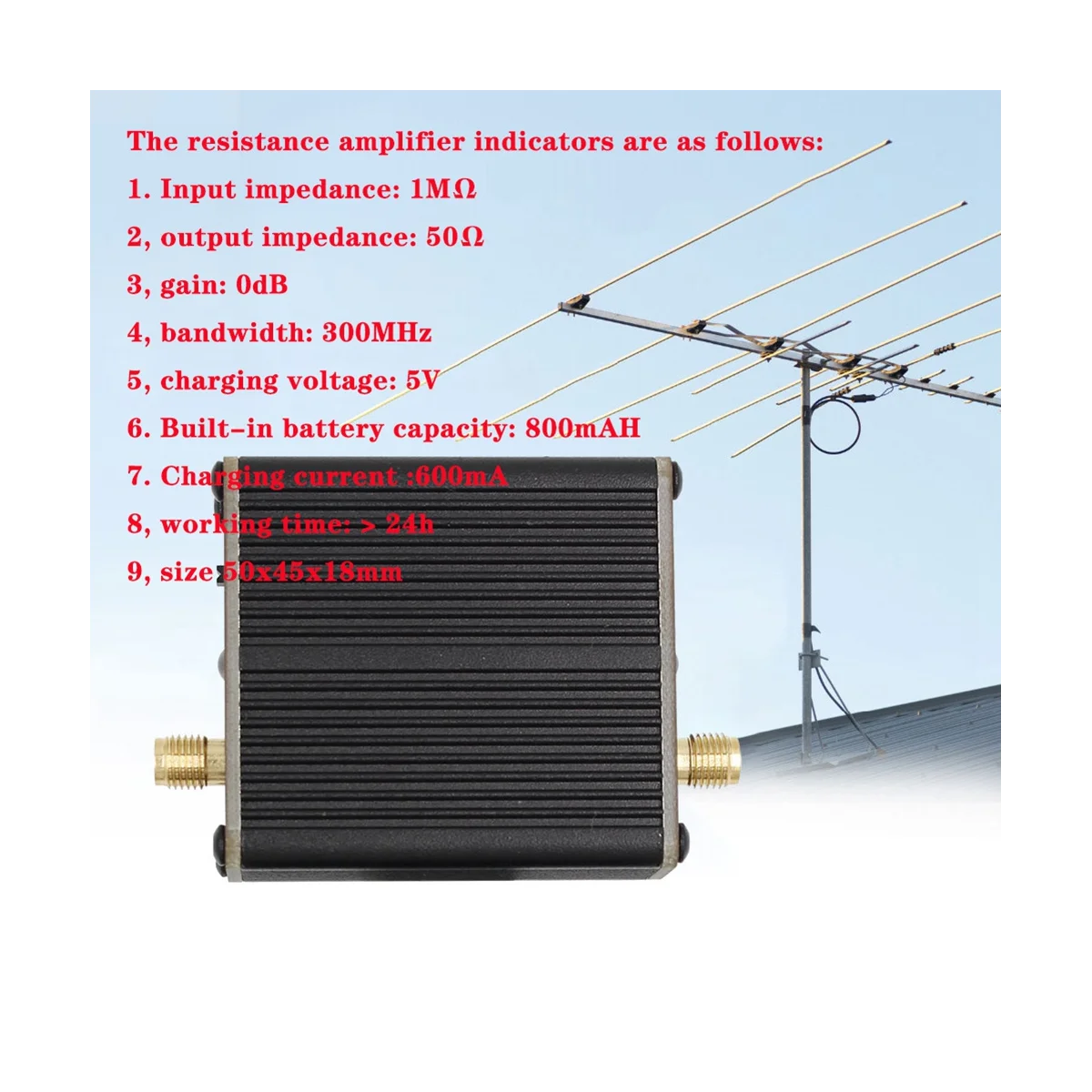 High Impedance Amplifier for HFDY Malahiteam DSP SDR Walkie Talkie Small Loop Antenna, Donut Antenna-A