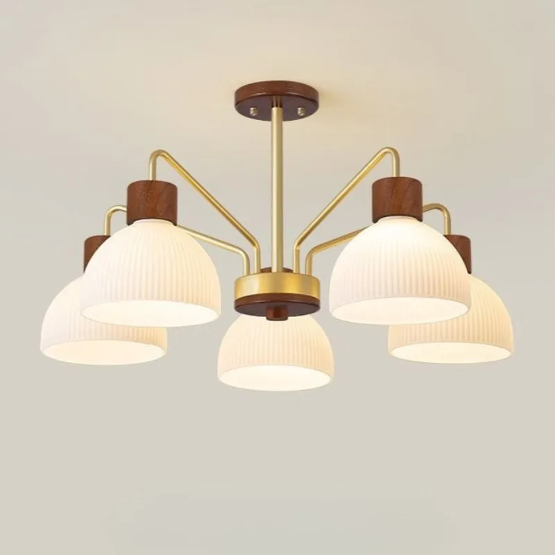 

New Nordic Living Room Chandelier Creative Personalized Dining Room Light Modern Simple Japanese Log Wind Bedroom Study Light