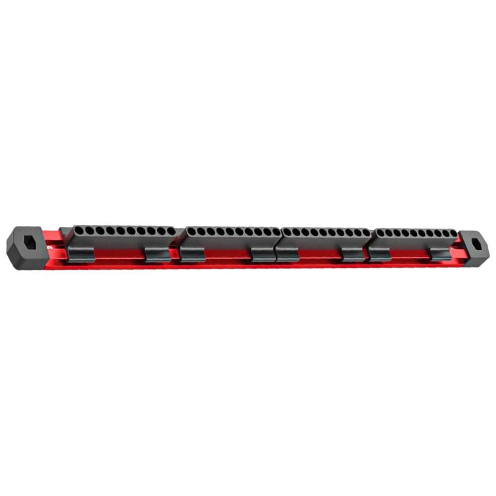 Magnetic 40 Slot Screwdriver Bit Organizer Rack Aluminum Alloy Holder For 6.35mm Drill Bits Storage Tool Black Red