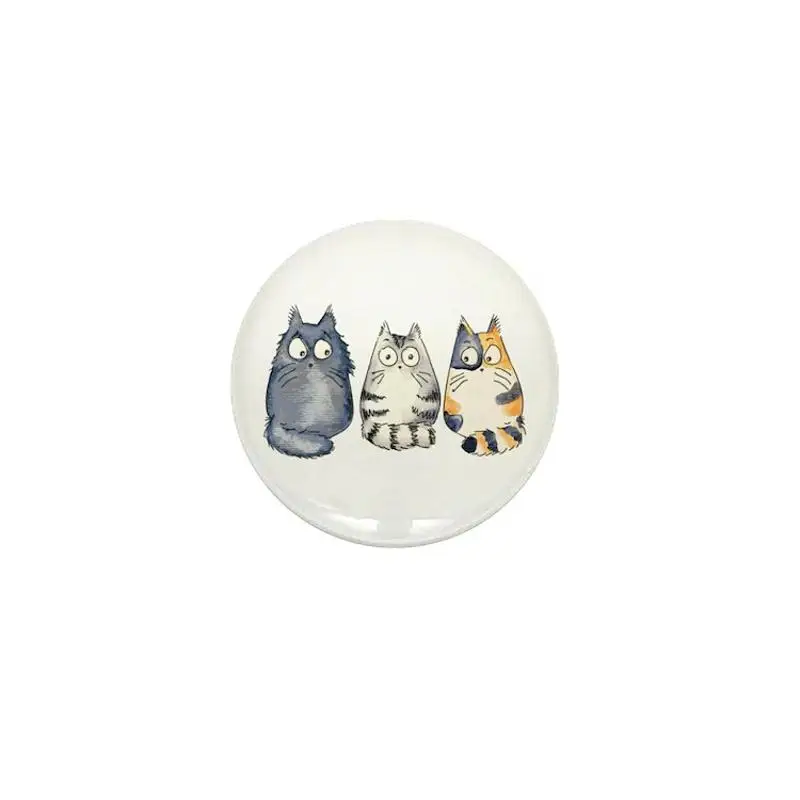 Three 3 Cats Mini Button Brooch Cartoon Creative Clothes Jewelry Women  Gift Hat Cute Badge Lapel Pin