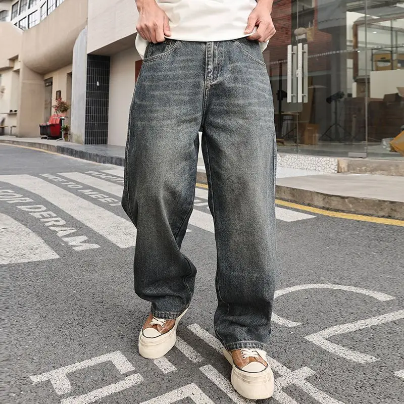 

Korean Spring Jeans Men Broken Holes Casual Street Denim Pants Male's Simple Clothes