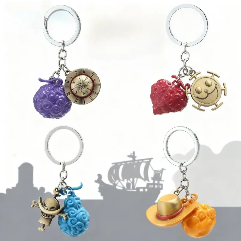 

Цельный модный металлический креативный брелок Luffy Ace Law Devil Fruit брелок для ключей от автомобиля держатель очаровательные подарки