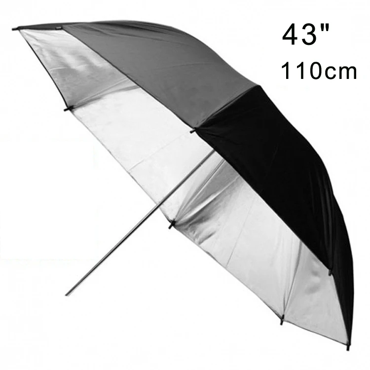 33in 84cm Black & Sliver Lightweight Studio Photography Flim Flash Translucent Reflector Lambency Umbrella Nylon&Aluminum Shaft