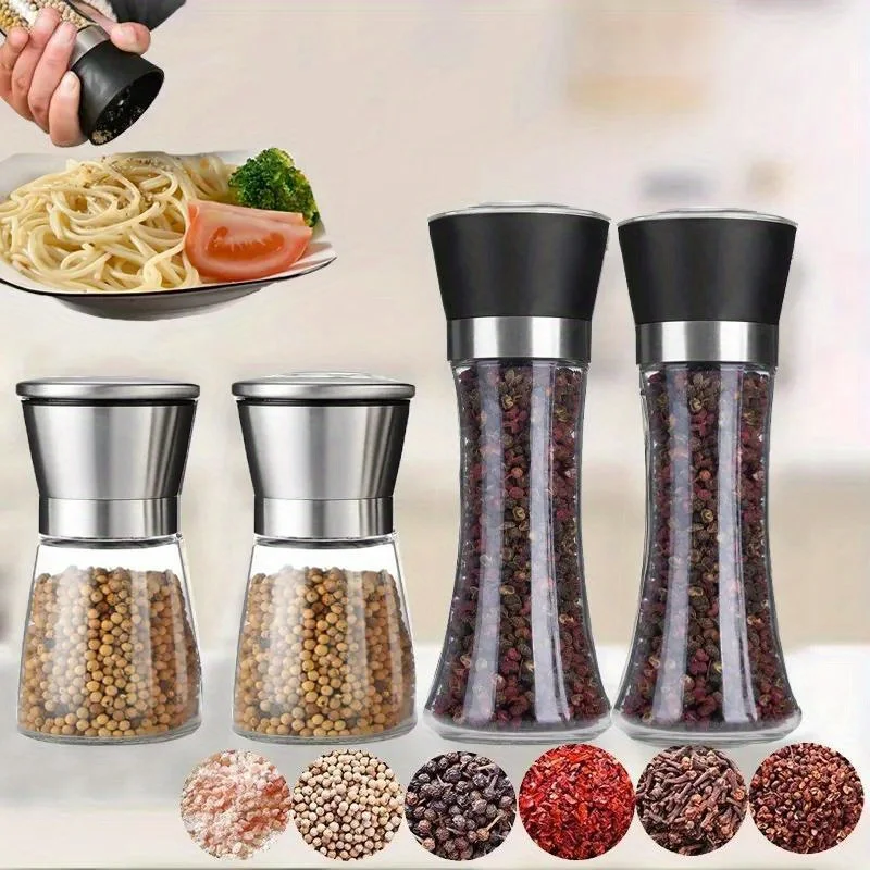 Pepper Grinder Stainless Steel Adjustable Manual Salt and Pepper Mill Durable Grinding Spice Mill Kitchen Tool Grinder Pepper