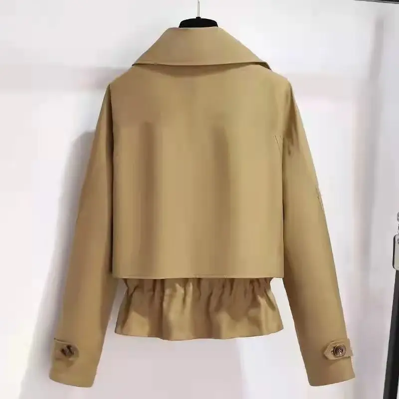 Abrigos fruncidos con botones de solapa para mujer, ropa de moda, Tops holgados que combinan con todo, chaquetas casuales, Color sólido, Invierno 2023