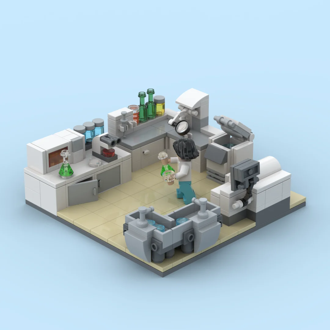 

Медицинская лаборатория MOC, совместимая с детскими игрушками-головоломками LEGO