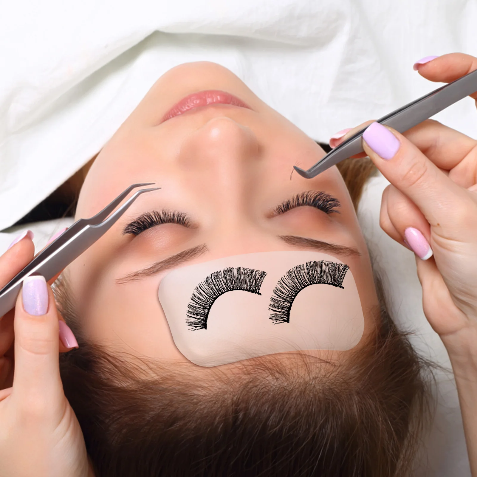 

NOLITOY 10pcs Silicone Lash Pads for Eyelash Extension Eye Tray Organizer Storage Holders Makeup Accessories