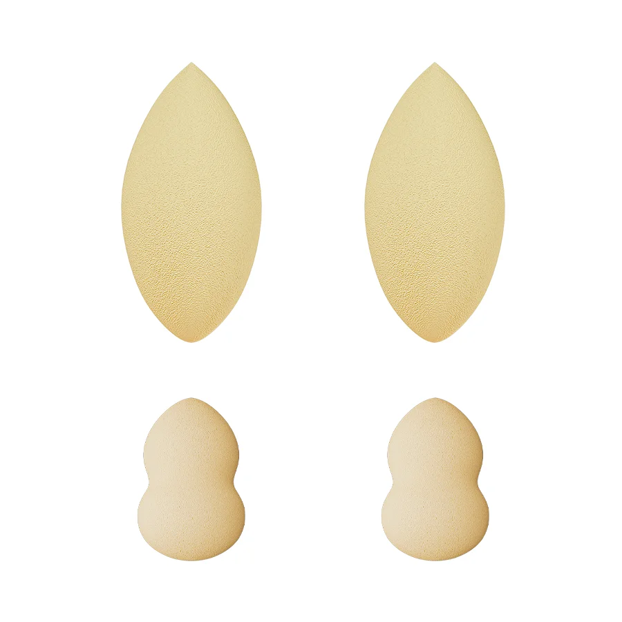 مجموعة منتفخة من مسحوق إسفنجة القرع الزيتوني الملون من الدرجة العالية لا تأكل مسحوق جاف ورطب مكياج تجميل مزدوج الاستخدام