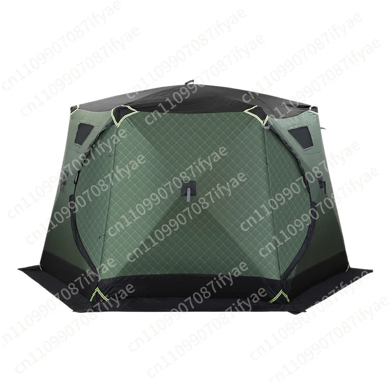 

Зимняя утепленная хлопковая палатка с четырьмя углами, ветрозащитная, для зимней рыбалки, шестиугольная, снаряжение для кемпинга, палатка для подледной рыбалки