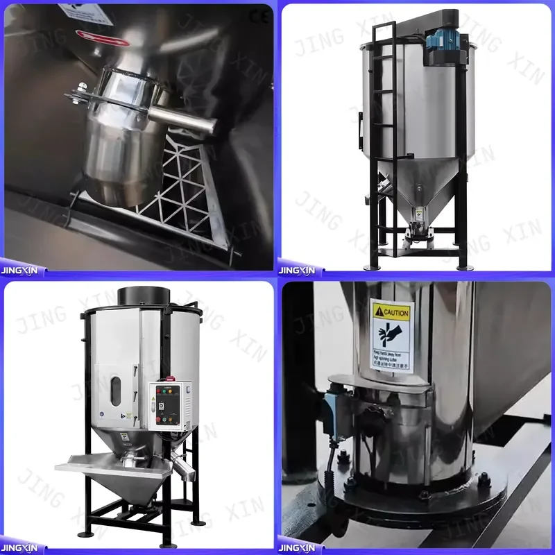 custom for Vertical Plastic Mixer 500L 1000L Stainless Steel Granule Mixing Machine with Drying Function Industrial Blender