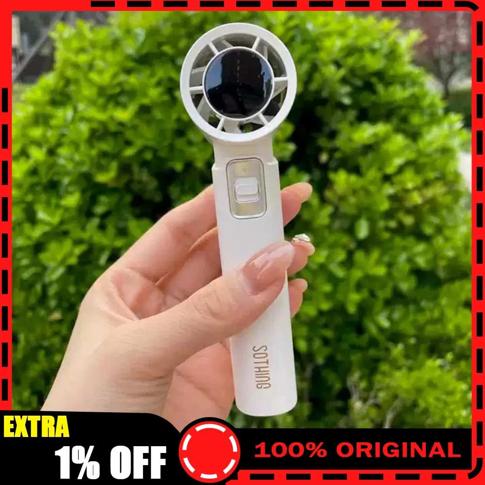 SOTHING Engine Slim Handheld Small Fan 11-Meter Gale Handheld Fan 15 Hours Of Strong Battery Life Low Noise And Light Weight