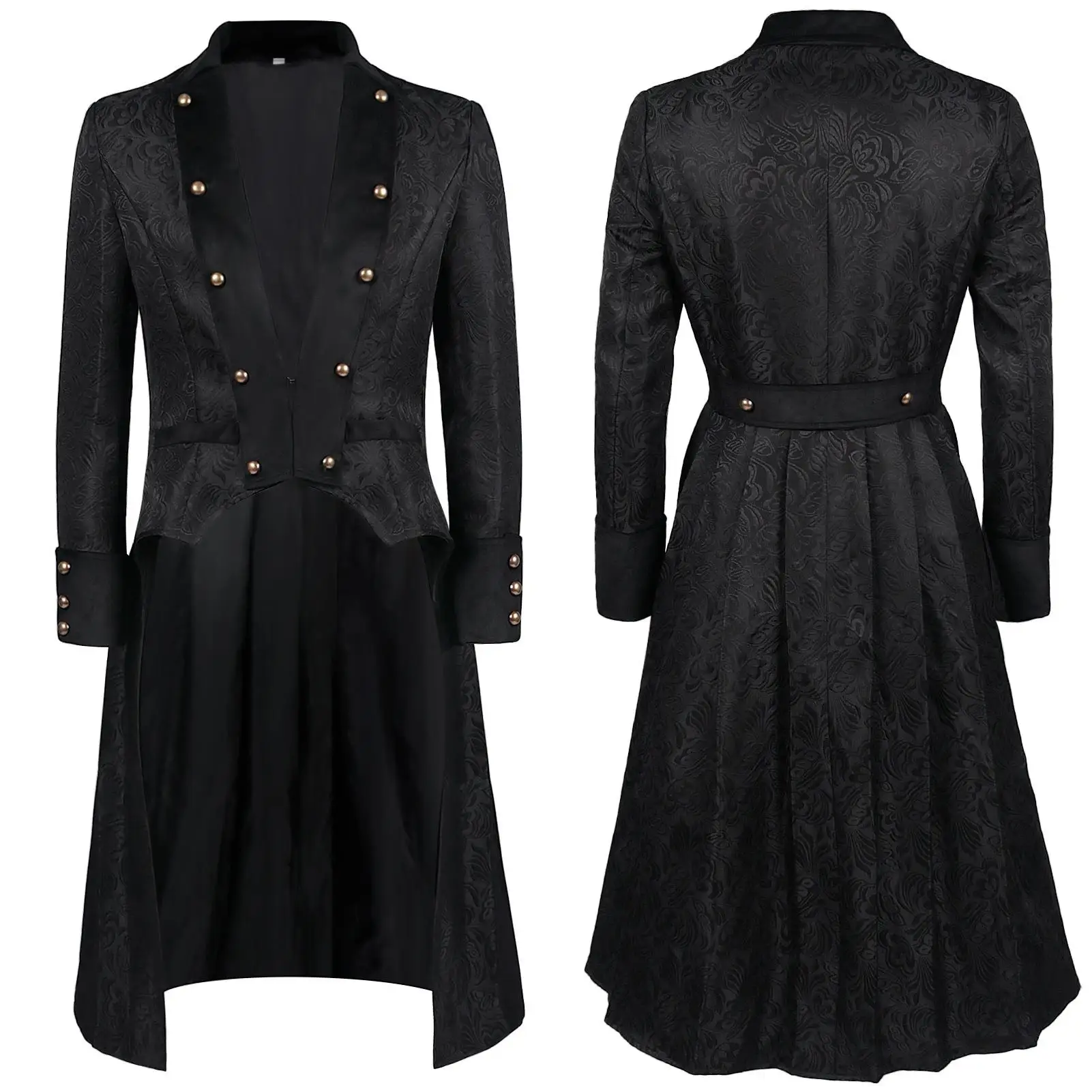 

Medieval Stpunk Floral Embroidery Coat Victorian Era orm Mid-Length Women's Faion Traditional Chinese Costume