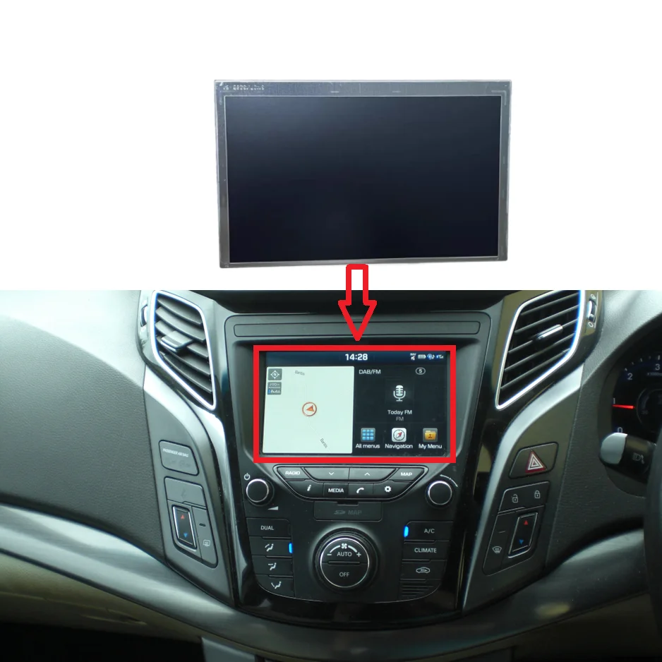 

7-дюймовый ЖК-дисплей для ремонта навигационного экрана HYUNDAI I40 2015-2019