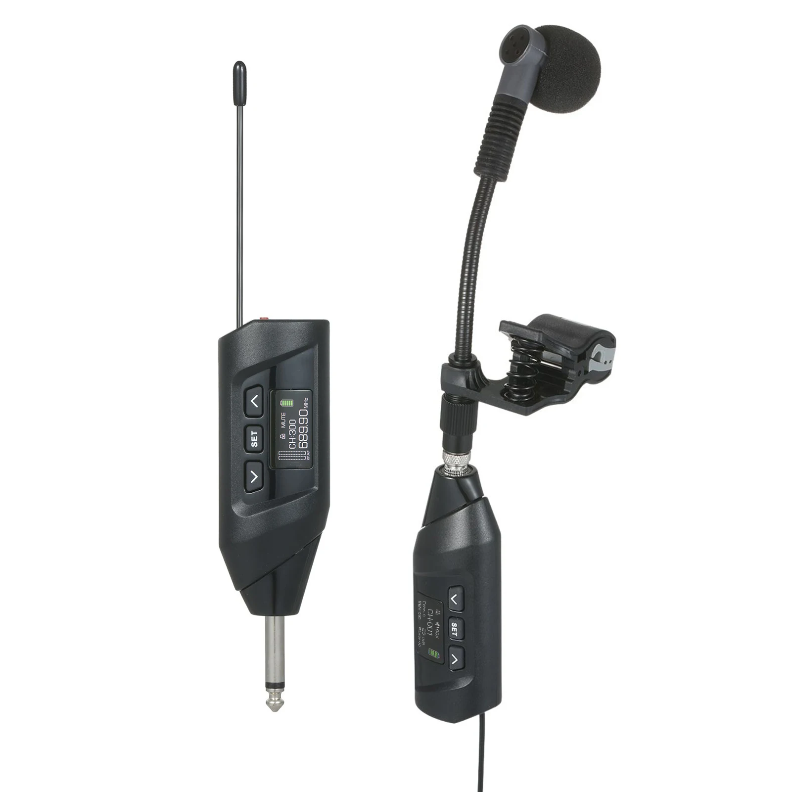Baomic TR15 Professional UHF Wireless Microphone System Receiver&Transmitter 16 Channels for Sax Saxophone Instruments Accessory