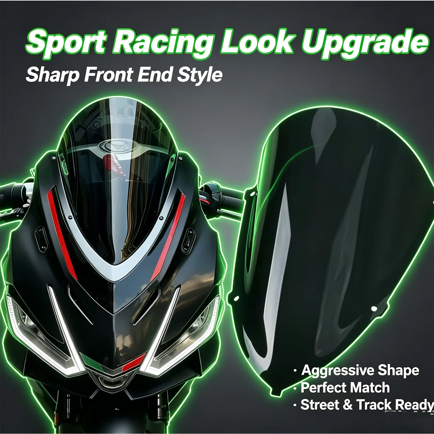 KOLMIO-LAM Motorcycle Windscreen Screen for Aprilia RS457 2024 2025 2026  Windshield Windscreen for Enhanced Riding Experience