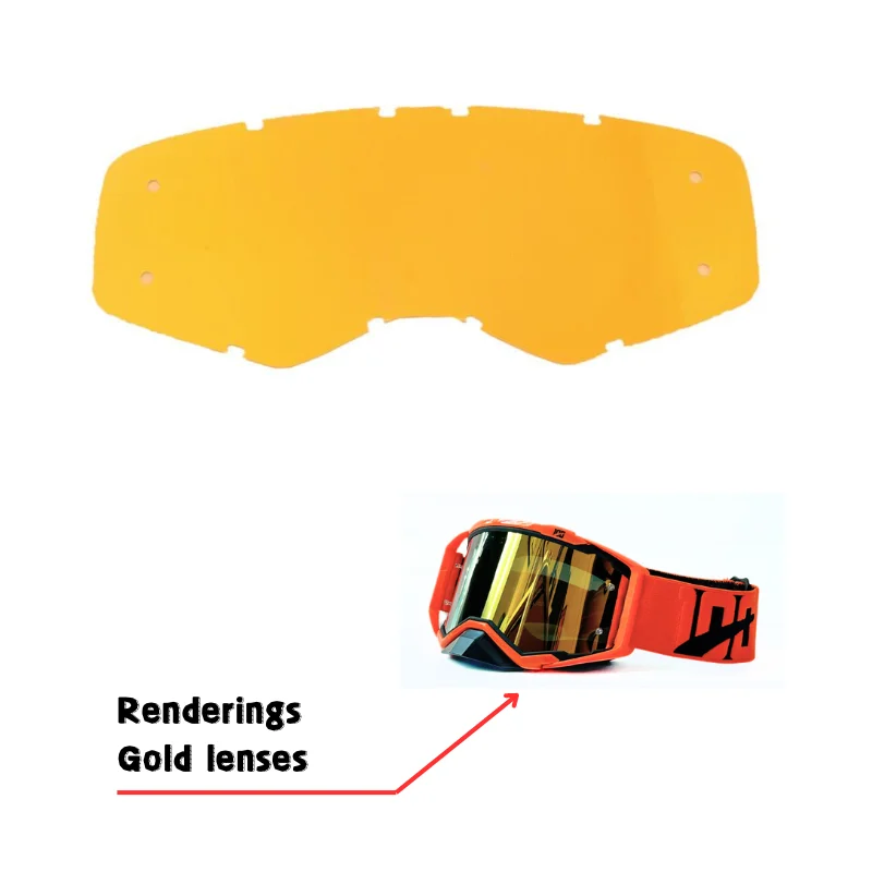 Motorcycle Goggles HD Mirror Golden Clean Lenses Motocross Goggles Universal Accessories Spare Lenses For SCOTT Goggles